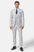Benetti Lucas Silver Lester Fit Three-Piece Suit – Subtle Houndstooth Texture