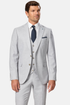 Benetti Lucas Silver Lester Fit Three-Piece Suit – Subtle Houndstooth Texture