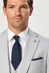 Benetti Lucas Silver Lester Fit Three-Piece Suit – Subtle Houndstooth Texture