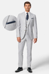 Benetti Lucas Silver Lester Fit Three-Piece Suit – Subtle Houndstooth Texture