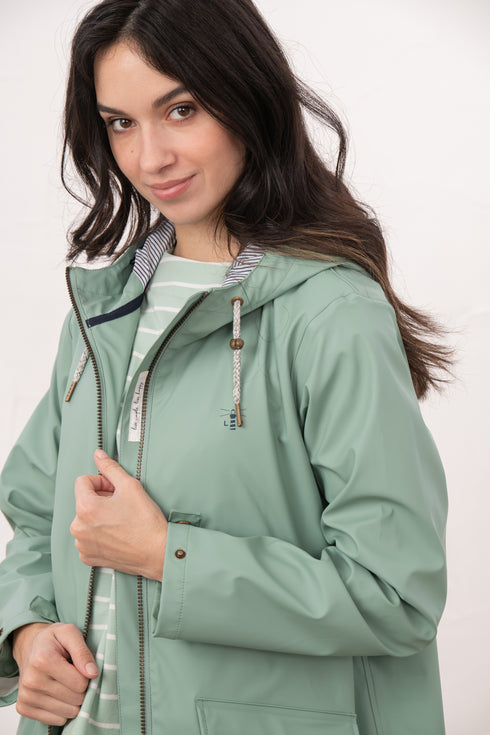 Lighthouse Sage Lucy Long Knee-Length Rubberised Waterproof Jacket