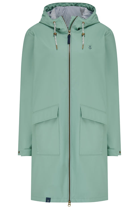 Lighthouse Sage Lucy Long Knee-Length Rubberised Waterproof Jacket