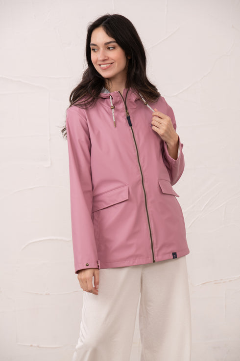 Lighthouse Wild Rose Lucy Hip Length Rubberised Waterproof Jacket