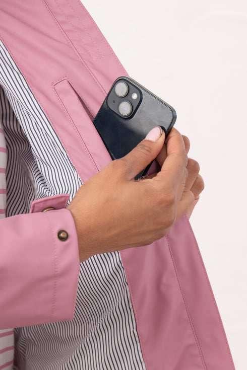 Lighthouse Wild Rose Lucy Hip Length Rubberised Waterproof Jacket