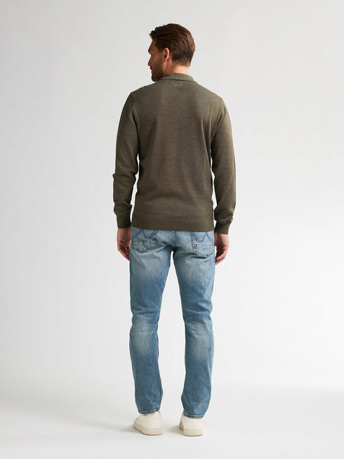 Petrol Men Long Sleeve Knitwear Polo M-3050-KWC204