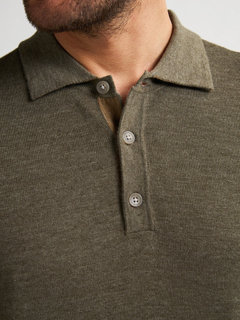 Petrol Men Long Sleeve Knitwear Polo M-3050-KWC204