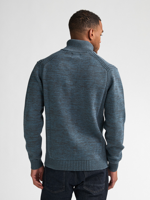 Petrol Men's Zip Collar Knitwear 5202 Storm Blue