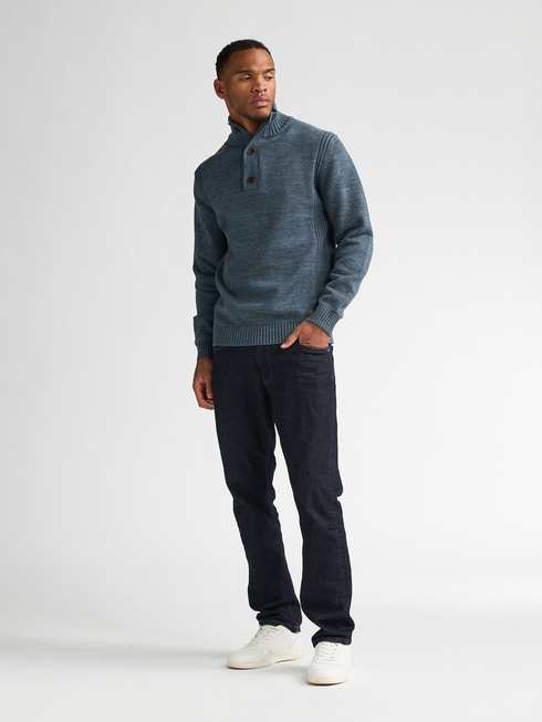 Petrol Men's Zip Collar Knitwear 5202 Storm Blue