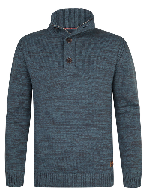 Petrol Men's Zip Collar Knitwear 5202 Storm Blue