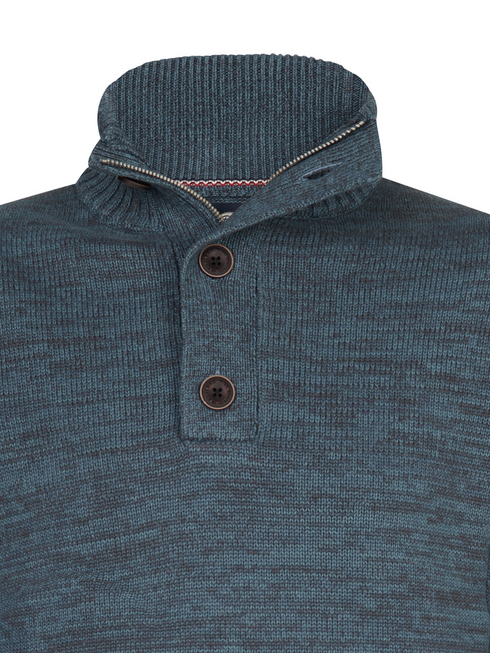 Petrol Men's Zip Collar Knitwear 5202 Storm Blue