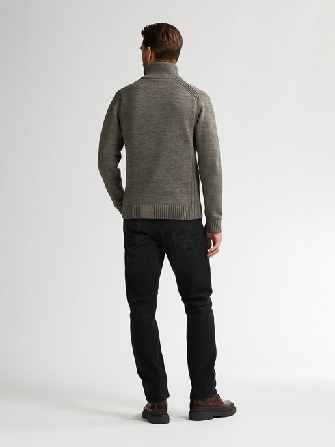 Petrol Men's Zip Collar Knitwear 6174 Mossy Stone