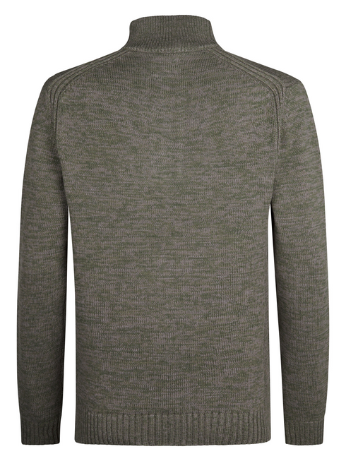 Petrol Men's Zip Collar Knitwear 6174 Mossy Stone