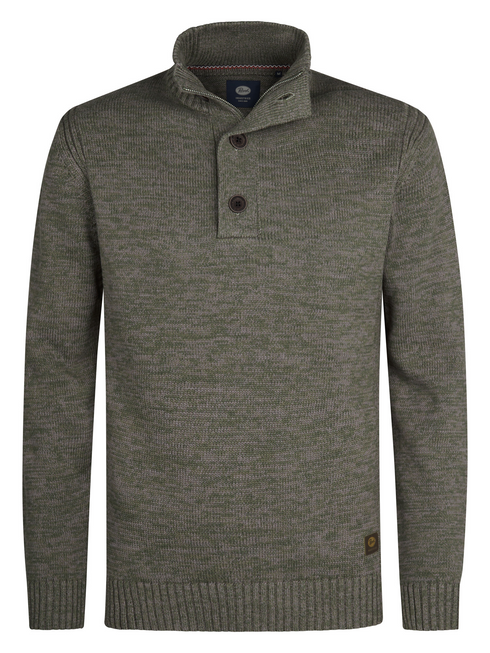 Petrol Men's Zip Collar Knitwear 6174 Mossy Stone
