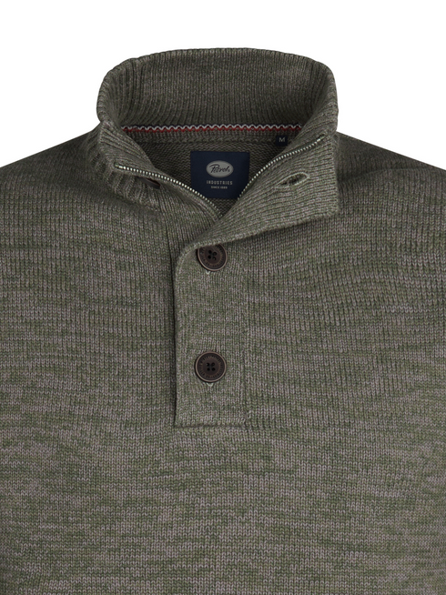 Petrol Men's Zip Collar Knitwear 6174 Mossy Stone