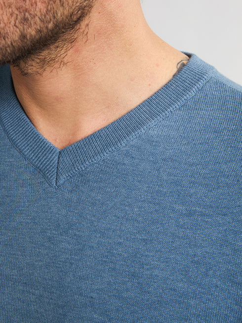 Petrol Knitwear V-Neck Basic M-ROS-KWV200