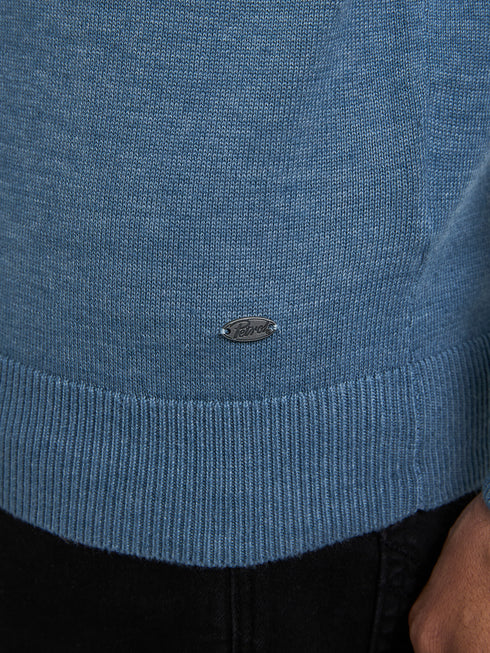 Petrol Knitwear V-Neck Basic M-ROS-KWV200