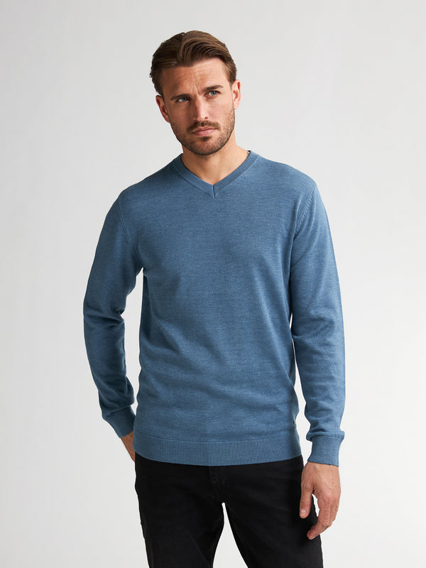 Petrol Knitwear V-Neck Basic M-ROS-KWV200