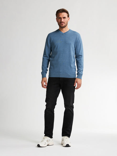 Petrol Knitwear V-Neck Basic M-ROS-KWV200