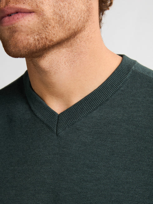 Petrol Knitwear V-Neck Basic M-ROS-KWV200