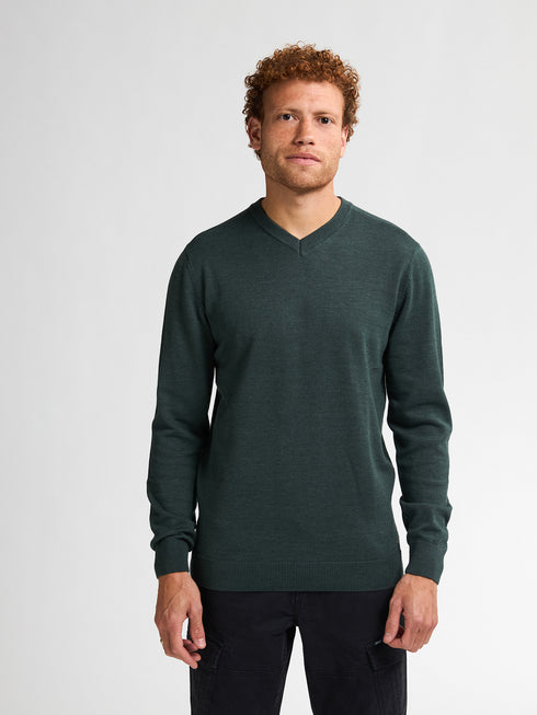 Petrol Knitwear V-Neck Basic M-ROS-KWV200