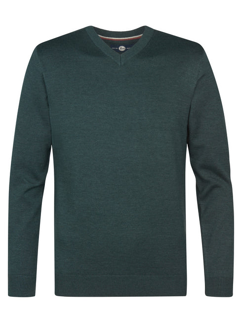 Petrol Knitwear V-Neck Basic M-ROS-KWV200