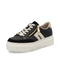 Rieker Women's Black & Gold M1912-00 Lightweight Wedge Sneakers with Side Zip