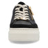 Rieker Women's Black & Gold M1912-00 Lightweight Wedge Sneakers with Side Zip