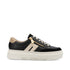 Rieker Women's Black & Gold M1912-00 Lightweight Wedge Sneakers with Side Zip