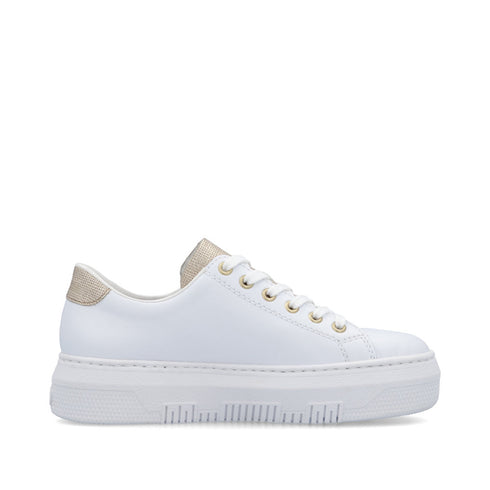 Rieker M1921 Zip/Laced Shoe - White Gold