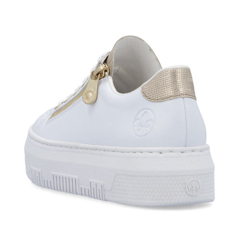 Rieker M1921 Zip/Laced Shoe - White Gold