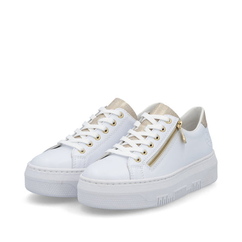 Rieker M1921 Zip/Laced Shoe - White Gold