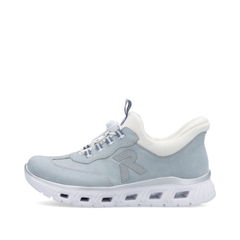 Rieker M6071-12 Slip On Drawstring Laced Trainers Memory Blue