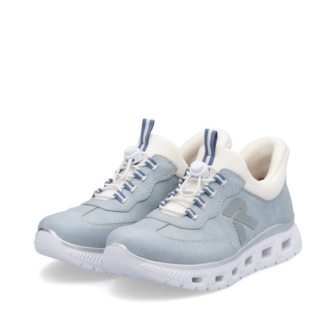 Rieker M6071-12 Slip On Drawstring Laced Trainers Memory Blue