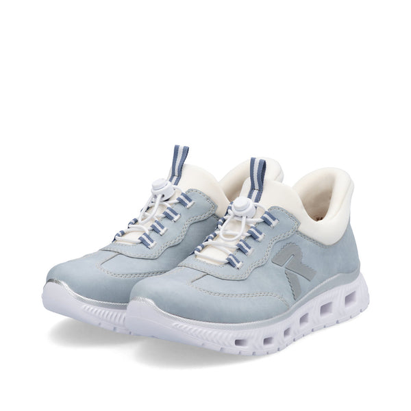 Rieker M6071-12 Slip On Drawstring Laced Trainers Memory Blue
