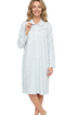 Marlon Womens Eleanor Cotton Wincey 40" Length Nightdress MA48991 BLU - Blue