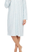Marlon Womens Eleanor Cotton Wincey 40" Length Nightdress MA48991 BLU - Blue