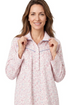 Marlon Womens Eleanor Cotton Wincey 40" Length Nightdress MA48991 PNK - Pink