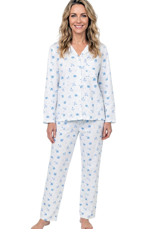 Marlon Louella Print Cotton Jersey Pyjama Set MA50002B - Blue