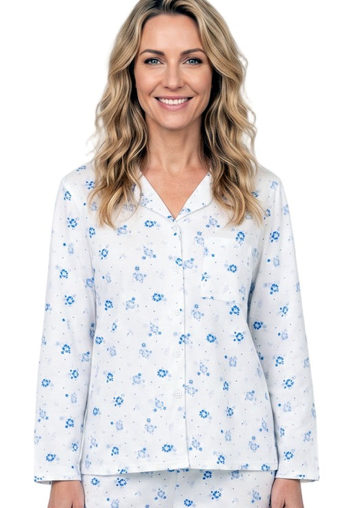 Marlon Louella Print Cotton Jersey Pyjama Set MA50002B - Blue