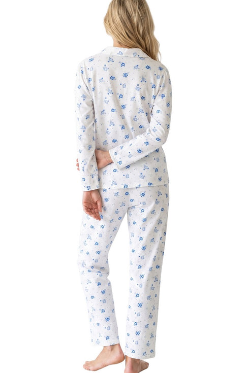 Marlon Louella Print Cotton Jersey Pyjama Set MA50002B - Blue