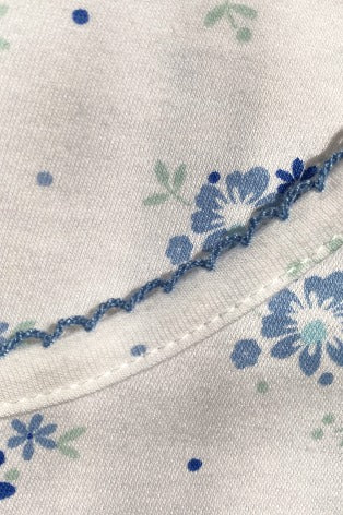 Marlon Louella Ditsy Print Pure Cotton Long Sleeve Nightdress MA50003BL - Blue