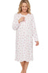 Marlon Louella Ditsy Print Pure Cotton Long Sleeve Nightdress MA50003PK - Pink