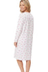Marlon Louella Ditsy Print Pure Cotton Long Sleeve Nightdress MA50003PK - Pink