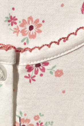 Marlon Louella Ditsy Print Pure Cotton Long Sleeve Nightdress MA50003PK - Pink