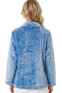 Marlon Floral Clipped Fleece Button Front Bedjacket MA50012B - Blue