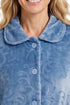 Marlon Floral Clipped Fleece Button Front Bedjacket MA50012B - Blue
