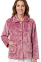 Marlon Floral Clipped Fleece Button Front Bedjacket MA50012P - Pink