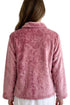 Marlon Floral Clipped Fleece Button Front Bedjacket MA50012P - Pink