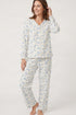 Marlon Lilian Sprig Print Polished Fleece Pyjama Set MA50016B - Blue