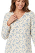 Marlon Lilian Sprig Print Polished Fleece Pyjama Set MA50016B - Blue